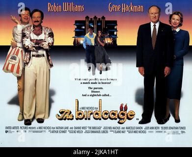 Nathan Lane, Robin Williams, Gene Hackman & Dianne Wiest Film: The Birdcage (1996) Characters: Albert Goldman,Armand Goldman,Sen. Kevin Keeley & Louise Keeley  Director: Mike Nichols 08 March 1996   **WARNING** This Photograph is for editorial use only and is the copyright of UNITED and/or the Photographer assigned by the Film or Production Company and can only be reproduced by publications in conjunction with the promotion of the above Film. A Mandatory Credit To UNITED is required. The Photographer should also be credited when known. No commercial use can be granted without written authority Stock Photo
