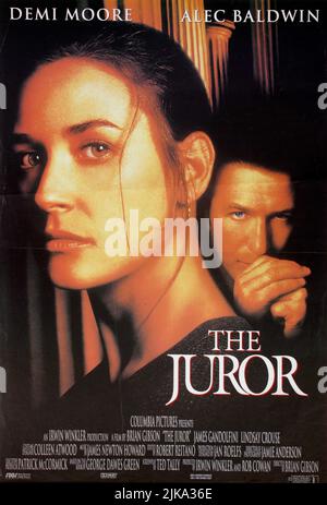 Demi Moore & Alec Baldwin Poster Film: The Juror (1995) Characters: Annie Laird &  Director: Brian Gibson 02 February 1996   **WARNING** This Photograph is for editorial use only and is the copyright of COLUMBIA and/or the Photographer assigned by the Film or Production Company and can only be reproduced by publications in conjunction with the promotion of the above Film. A Mandatory Credit To COLUMBIA is required. The Photographer should also be credited when known. No commercial use can be granted without written authority from the Film Company. Stock Photo