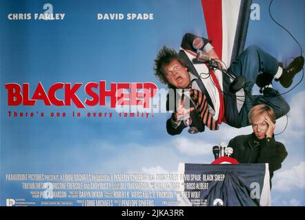 Chris Farley & David Spade Film: Black Sheep (1996) Characters: Mike Donnelly & Steve Dodds  Director: Penelope Spheeris 02 February 1996   **WARNING** This Photograph is for editorial use only and is the copyright of PARAMOUNT and/or the Photographer assigned by the Film or Production Company and can only be reproduced by publications in conjunction with the promotion of the above Film. A Mandatory Credit To PARAMOUNT is required. The Photographer should also be credited when known. No commercial use can be granted without written authority from the Film Company. Stock Photo