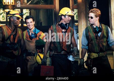 Bokeem Woodbine, Antonio Sabato Jr, Lou Diamond Phillips & Mark Wahlberg Film: The Big Hit (1998) Characters: Crunch,,Cisco & Melvin Smiley  Director: Kirk Wong 24 April 1998   **WARNING** This Photograph is for editorial use only and is the copyright of TRISTAR and/or the Photographer assigned by the Film or Production Company and can only be reproduced by publications in conjunction with the promotion of the above Film. A Mandatory Credit To TRISTAR is required. The Photographer should also be credited when known. No commercial use can be granted without written authority from the Film Compa Stock Photo