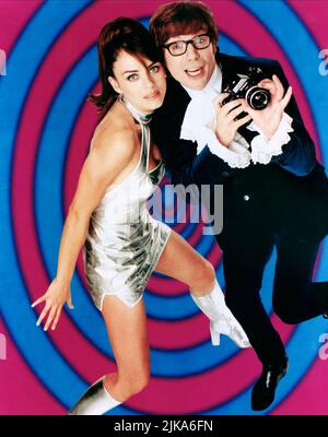 Elizabeth Hurley & Mike Myers Film: Austin Powers: International Man Of Mystery (USA/DE 1997) Characters: Vanessa Kensington, Austin Powers  Director: Jay Roach 02 May 1997   **WARNING** This Photograph is for editorial use only and is the copyright of NEW LINE CINEMA and/or the Photographer assigned by the Film or Production Company and can only be reproduced by publications in conjunction with the promotion of the above Film. A Mandatory Credit To NEW LINE CINEMA is required. The Photographer should also be credited when known. No commercial use can be granted without written authority from Stock Photo