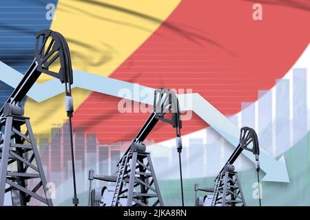 Seychelles oil industry concept, industrial illustration - rising up ...