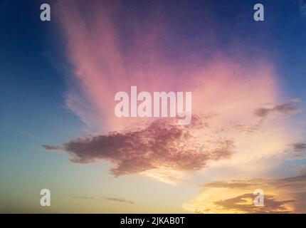 clouds and skies, beautiful pattern of clouds on the dramatic sky, clouds in the blue sky Stock Photo