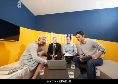 International business partners having meeting in modern office Stock Photo