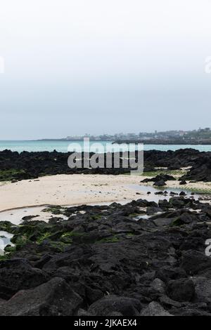 Gwakji Beach in Jeju Island of Korea Stock Photo