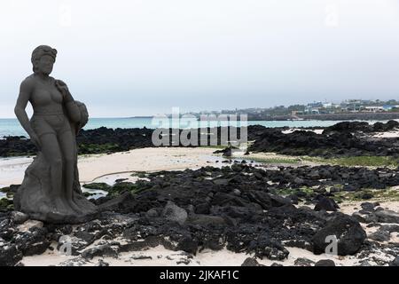 Gwakji Beach in Jeju Island of Korea Stock Photo