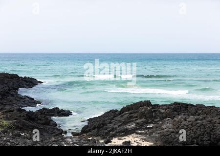 Gwakji Beach in Jeju Island of Korea Stock Photo