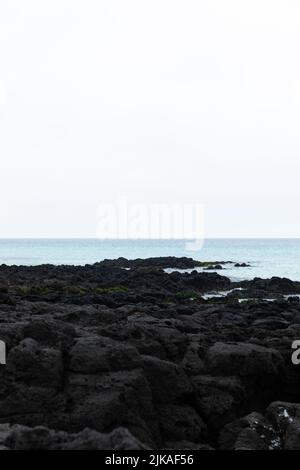 Gwakji Beach in Jeju Island of Korea Stock Photo