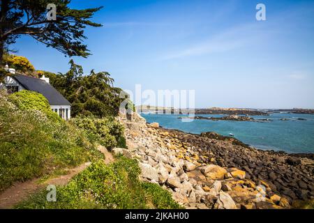 Chausey island landscape and coast in Brittany, France Stock Photo