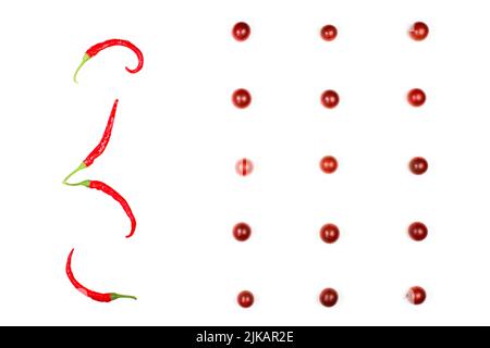 Background, pattern. Tomatoes on white background. Stock Photo