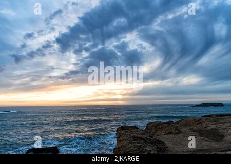scenic sunset on oregon seashore nature in summer Stock Photo
