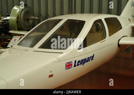 Chichester Miles  Leopard, G-BRNM, at the Midland Air Museum, Coventry, Stock Photo