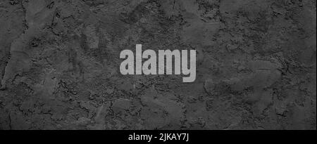 Black or dark gray rough grainy stone texture background Stock Photo