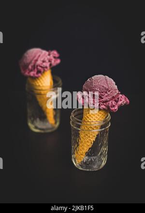 Blackberry Ice Cream Stock Photo