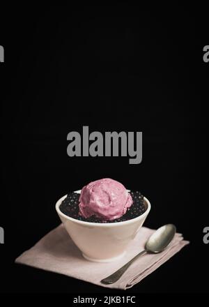 Blackberry Ice Cream Stock Photo