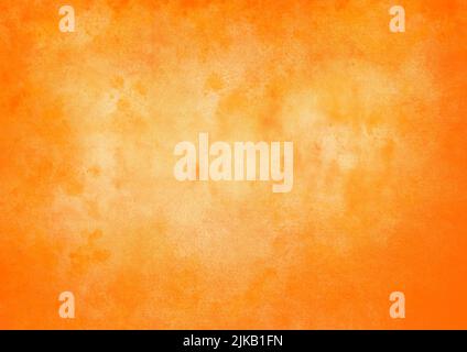 Watercolor Background. Template and texture for graphics. Orange and yellow colors. Paint splash. Brush stroke. Copy free space. Studio photography. Stock Photo