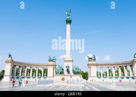 Millenium Monument, Hösök tere, Budapest, Hungary Stock Photo