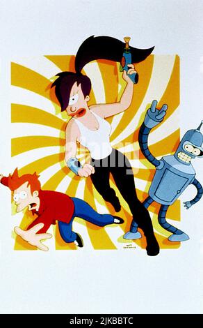 Philip J. Fry, Turanga Leela & Bender Bending Rodriguez Television: Futurama (TV Serie)   Usa 1999–2013, 28 March 1999   **WARNING** This Photograph is for editorial use only and is the copyright of 20TH CENTURY FOX TELEVISION and/or the Photographer assigned by the Film or Production Company and can only be reproduced by publications in conjunction with the promotion of the above Film. A Mandatory Credit To 20TH CENTURY FOX TELEVISION is required. The Photographer should also be credited when known. No commercial use can be granted without written authority from the Film Company. Stock Photo