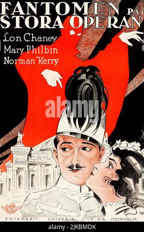 Fantomen på Stora Operan - The Phantom of the Opera (Universal, 1925). Old Swedish movie poster feat Lon Chaney, Mary Philbin, Norman Kerry. Stock Photo