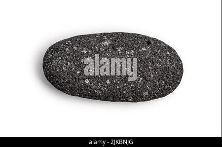 Black lava rock from volcano isolated on a white background Stock Photo