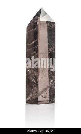 Smoky quartz crystal isolated on white background Stock Photo