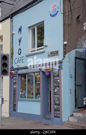 A cafe on Pope's Quay, River Lee, Cork City, Ireland. July 2022 Stock Photo