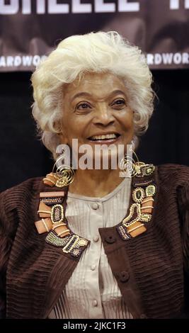 St. Louis, United States. 01st Aug, 2022. Actress Nichelle Nichols shown in this February 2, 2018 file photo in St. Louis has died in Silver City, New Mexico on July 30, 2022, at the age of 89. Nichols was an actress, singer, and dancer best known for her portrayal of Nyota Uhura in Star Trek: The Original Series and its film sequels. File Photo by Bill Greenblatt/UPI Credit: UPI/Alamy Live News Stock Photo