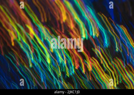 glowing angled lines neon light lens flare effect Stock Photo