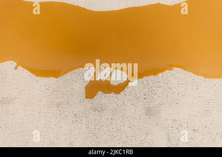 A top view of epoxy resin poured on the freshly sanded concrete floor Stock Photo