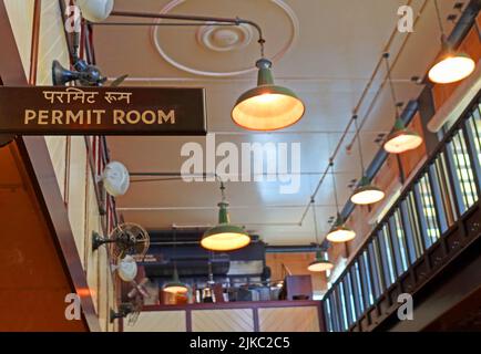 Interior of Dishoom Indian restaurant - Eating Area Permit Room, Kings Cross, Coal Drops Yard, London, England, UK Stock Photo