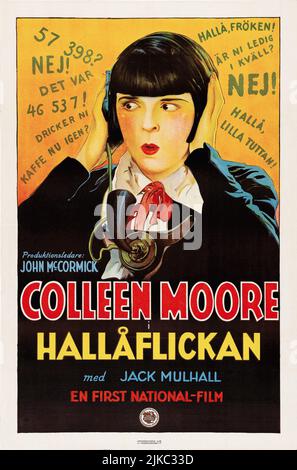 Colleen Moore i Hallåflickan - Orchids and Ermine (First National, 1927). Swedish film poster Stock Photo