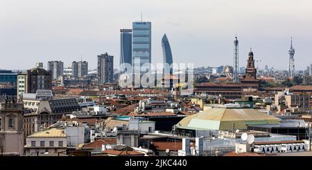 MILAN, ITALY, April 7, 2022 - View of Milan (Milano) skyline, Italy Stock Photo