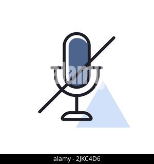 Microphone, mic mute vector isolated icon. Music sign. Graph symbol for music and sound web site and apps design, logo, app, UI Stock Vector