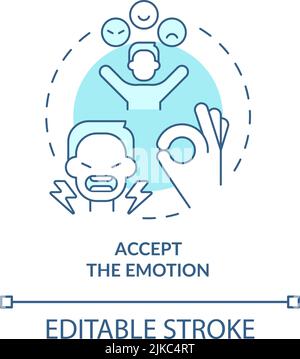 Accept emotion turquoise concept icon Stock Vector