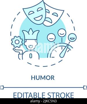 Humor turquoise concept icon Stock Vector