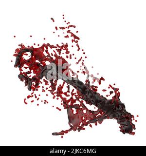 3D illustration of realistic blood splash Stock Photo