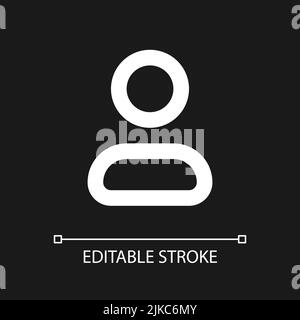 Contact pixel perfect white linear ui icon for dark theme Stock Vector