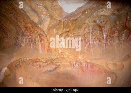 Prehistoric Cave Paintings of Arkaroo Rock - South Australia Stock Photo