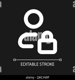 Hidden private contact pixel perfect white linear ui icon for dark theme Stock Vector
