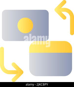 Different banks accounts transfer flat gradient color ui icon Stock Vector