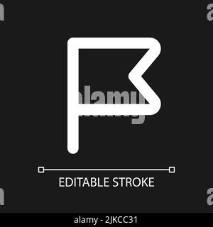 Simple flag for report pixel perfect white linear ui icon for dark theme Stock Vector
