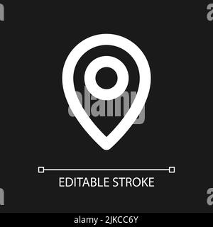 Location pin pixel perfect white linear ui icon for dark theme Stock ...