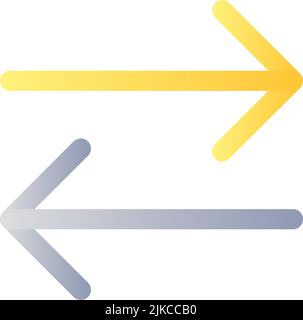 Two arrows flat gradient color ui icon Stock Vector