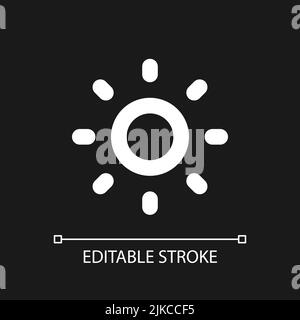 Light mode pixel perfect white linear ui icon for dark theme Stock Vector
