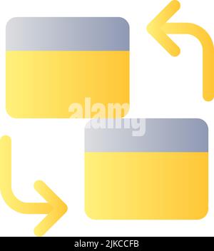 Intra bank transfer flat gradient color ui icon Stock Vector