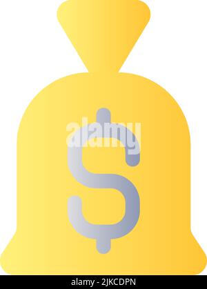 Bag of money flat gradient color ui icon Stock Vector