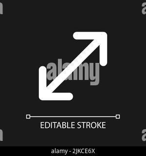 Enlarge pixel perfect white linear ui icon for dark theme Stock Vector