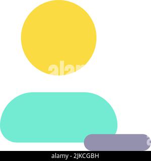 Remove contact flat color ui icon Stock Vector