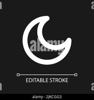 Night mode pixel perfect white linear ui icon for dark theme Stock Vector