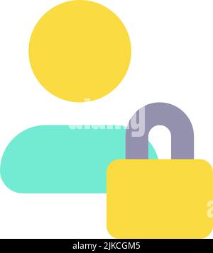 Hidden private contact flat color ui icon Stock Vector